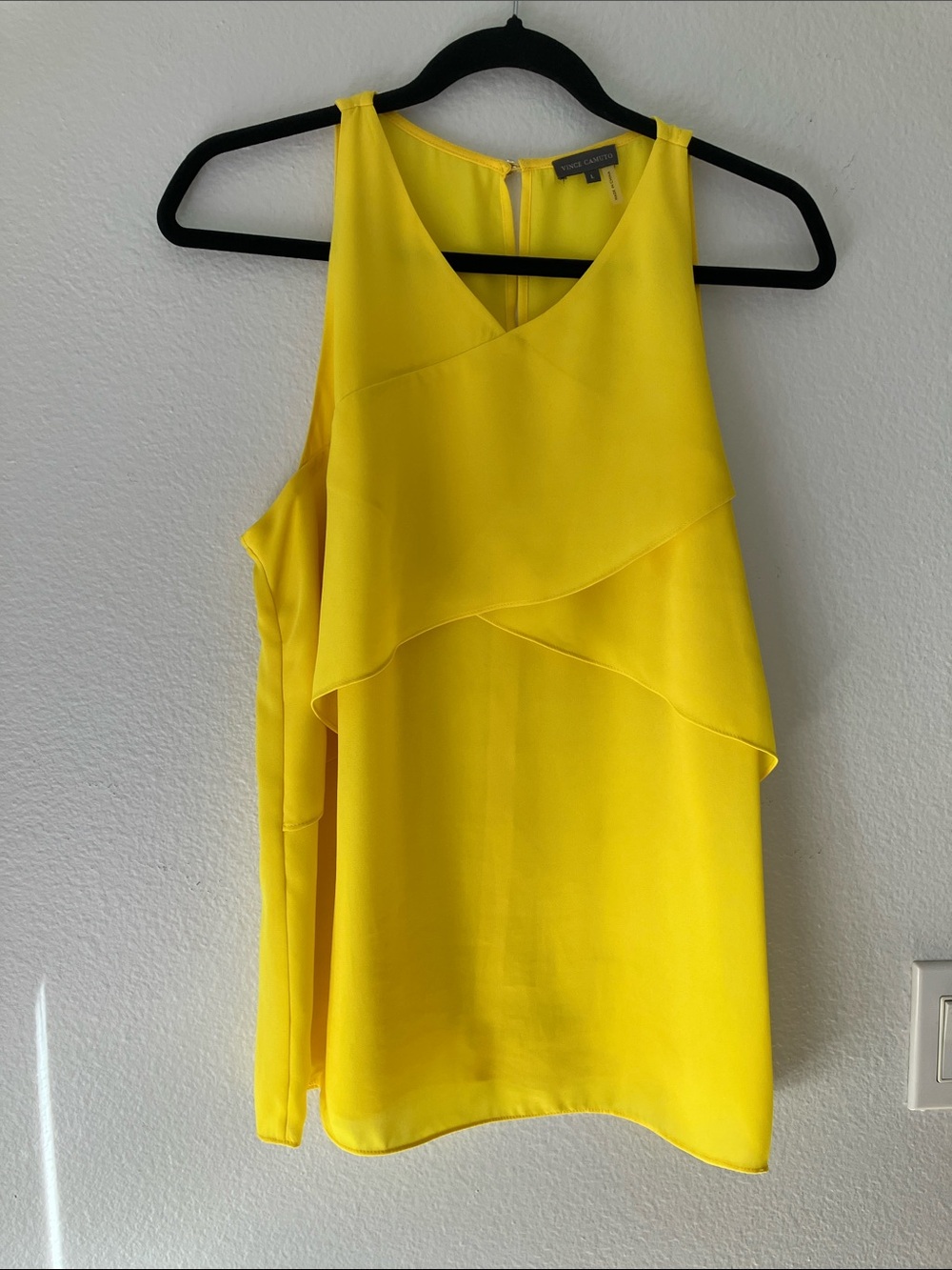 Vince Camuto Bright Yellow Layered Ruffle Fashion Top